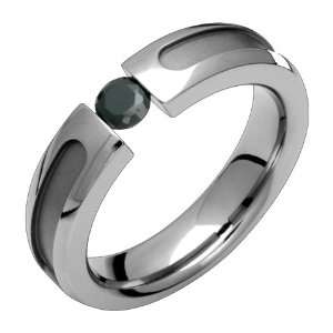  Mensa Black Zirconia Titanium Ring: Jewelry