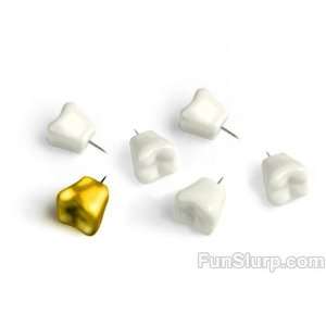  Kikkerland Tooth Push Pins, Set of 6 (ST26): Office 