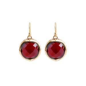 Bronzed By Barse Exquisite Ruby Red Faceted Earrings 