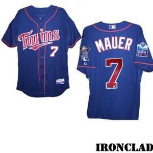  Joe Mauer Signed Alt. Blue Minnesota Twins Jersey: Sports 