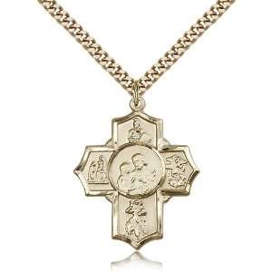  Gold Filled 5 Way Firefighter Pendant Jewelry