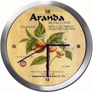  ARANDA 14 Inch Coffee Metal Clock Quartz Movement: Kitchen 