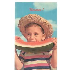Post Card: UMMMM! (Boy, Strawhat, Watermelon), HSC 45, Printed in USA 