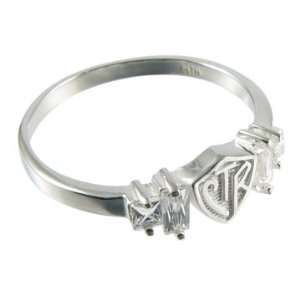  White Gold LDS Baguette CTR Ring: Jewelry
