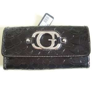  Guess Vermont SLG Checkbook Clutch   Black Everything 