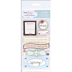  Dear Lizzy Dimensional Remark Stickers Feather Phrases 
