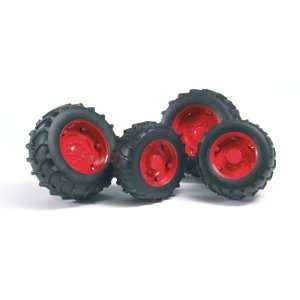   Bruder Twin Tires with Red Rims for Tractor Series 02000: Toys & Games
