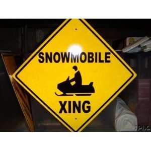  Snowmobile Crossing Sign: Sports & Outdoors