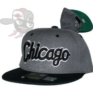  Chicago Gray/Black Script Snapback Hat Cap: Everything 