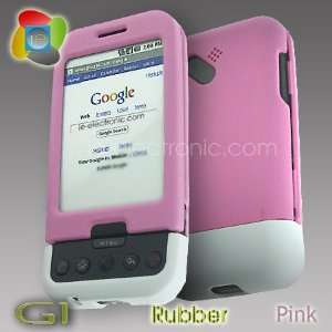  HTC Google G1 Premium 2Tone Rubber Pink/White Cover 