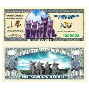  (10) Russian Blue Cat Million Dollar Bill: Everything Else