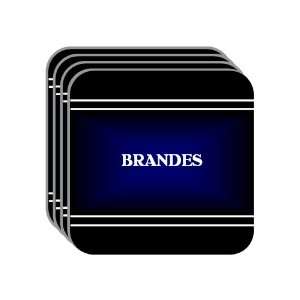 Personal Name Gift   BRANDES Set of 4 Mini Mousepad Coasters (black 