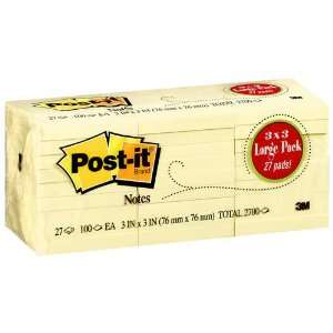  Post it Notes   27 pads   CASE PACK OF 4: Office Products