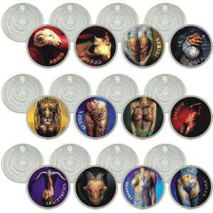  BODY PAINTING 12 CONSTELLATIONS COLOR PRINT COIN SET 