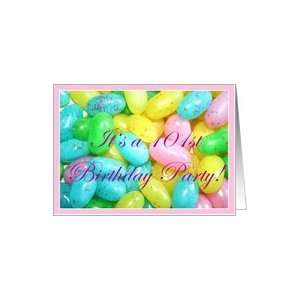  101st Birthday Party Invitation Jellybeans Card Toys 