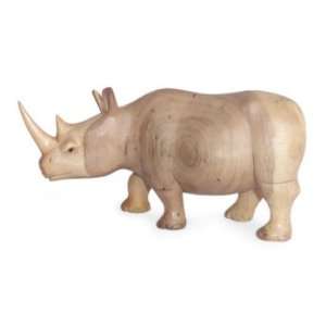  Wood statuette, White Rhino Home & Kitchen
