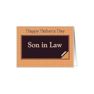  Fathers Day Son in Law   Brown Check Card Health 