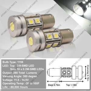   Bulbs (2W Top + 10x0.2W Side)   1157 Type / White (Pair): Automotive