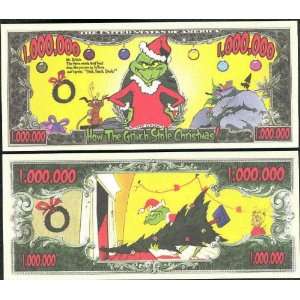 The Grinch Christmas $Million Dollar$ Novelty Bill Collectible w/ Bill 
