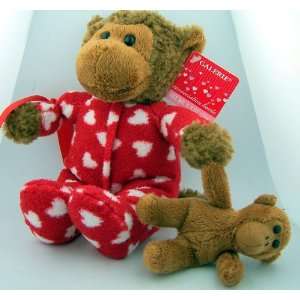  9 Valentines Day Heart Toy Teddy Bear Monkey Plush W Baby 