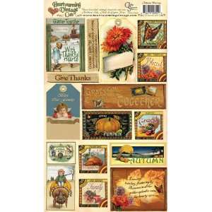   : Heartwarming Vintage Cuts 7X12 Sheet Autumn Bles: Home & Kitchen