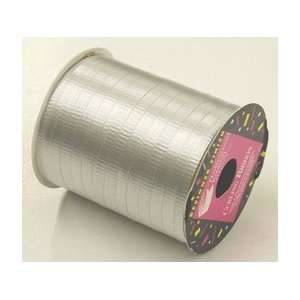  Mayflower 11590 50 Foot Poly Ribbon   Silver Pack Of 12 
