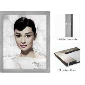  Silver Framed Audrey Hepburn Wears White Dress Poster 