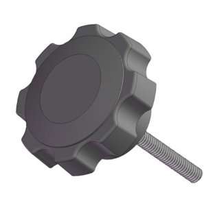   fluted knob, 1/2 13x2 steel zinc stud 10/pack 