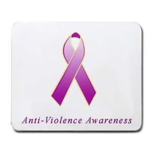  Anti Violence Awareness Ribbon Mouse Pad: Office Products