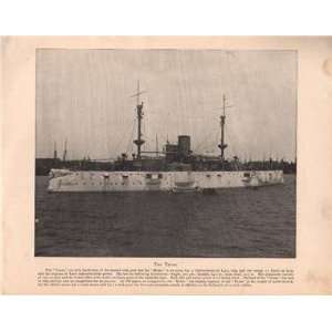  1898 Print United States Battleship Texas Spanish War 
