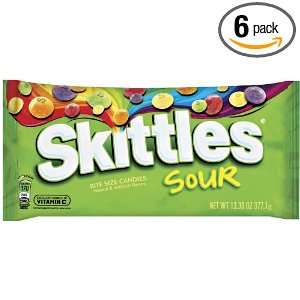 Skittles Sours, 13.3 Ounce Bags (Pack of 6):  Grocery 