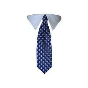 Dog Tie   Business Style Blue Fleur Dog Tie   Small   Made in the USA