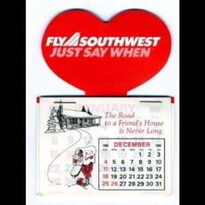  Fly Southwest Airlines 1989 Calendar Love That Spirit SWN 