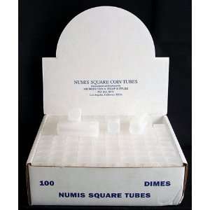  Box of 100 Numis Coin Tubes for Dimes 
