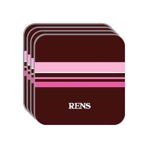Personal Name Gift   RENS Set of 4 Mini Mousepad Coasters (pink 