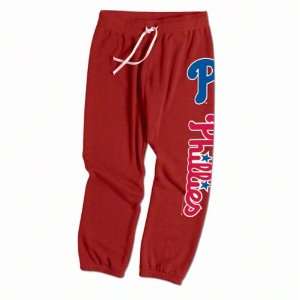  Philadelphia Phillies Womens Red Team Logo Capri Sweat 