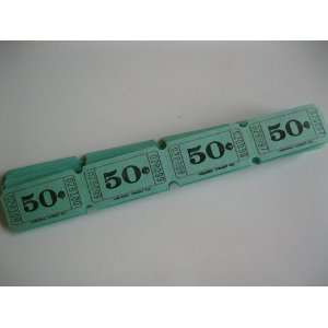  500 Green 50 cents Consecutively Numbered Raffle Tickets 