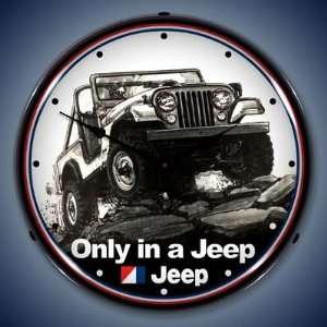  Jeep Lighted Wall Clock: Home & Kitchen