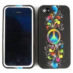  Apple iPhone i Phone 4 / 4S 4 S Black with Multicolor 