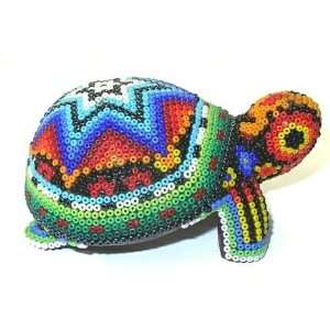  Land Turtle ~ 3.75 Inch Huichol Bead Art