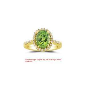  0.29 Cts Diamond & 3.76 Cts Peridot Ring in 14K Yellow 