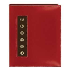   Photo Sewn Leatherette Cover Brag Album, Red: Arts, Crafts & Sewing