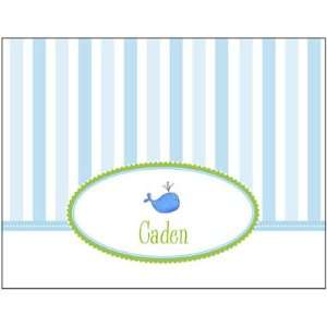   Folded Note Cards   Blue Whale Stripe: Health & Personal Care
