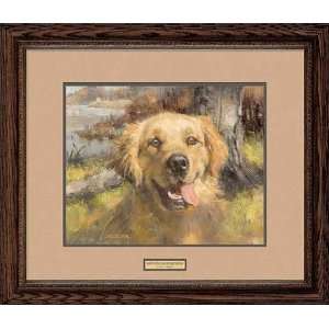  Robert Abbett   Happy Dog   Golden Retriever Framed: Home 