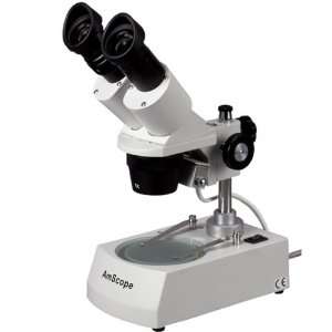 AmScope 10x 30x Cordless Led Stereo Microscope Two Lights  