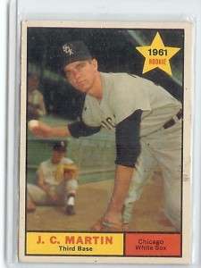 1961 TOPPS J.C. MARTIN ROOKIE #124 WHITE SOX  