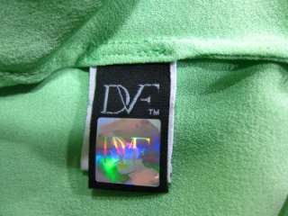 Diane Von Furstenberg Nori Lily Colorblock Silk Crepe Dress in Lime 