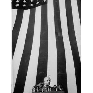 Presidential Candidate Dwight D. Eisenhower Making Campaign Speech in 