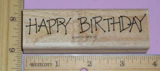 HAPPY BIRTHDAY 1997 rubber stamp STAMPIN UP! low shipping!  
