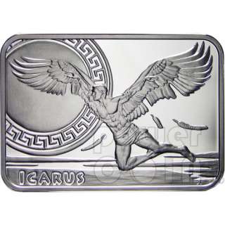 SILVER COIN ICARUS HOW MAN CONQUERED SKIES NIUE 2010  